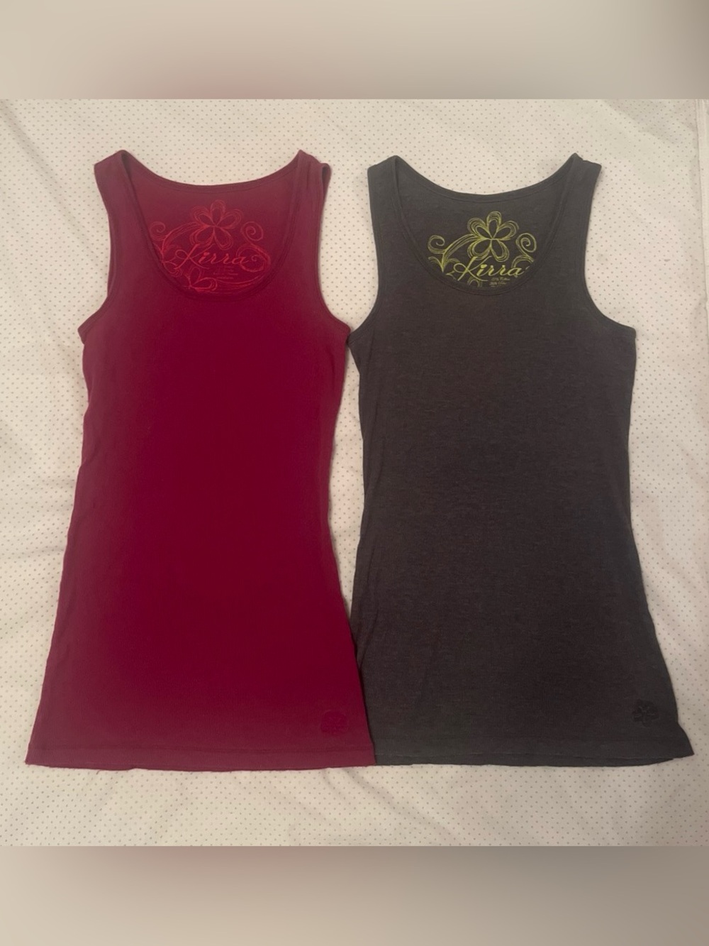 Set of 2 Y2K Kirra Long-Lined Ribbed Tank Tops